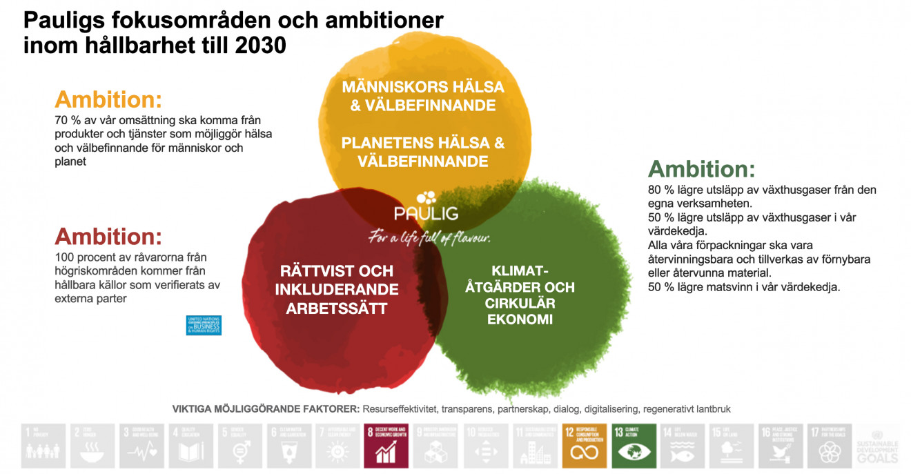 Pauligs fokusområden och ambitioner inom hållbarhet