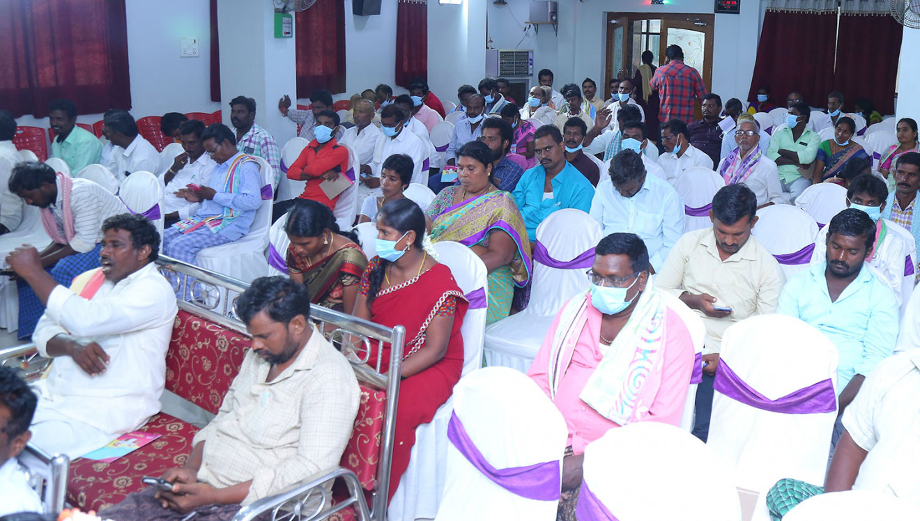 Farmers in class in India