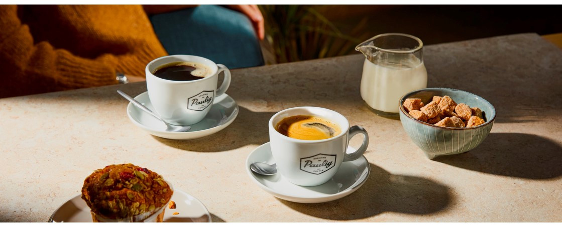 Coffee cups on table