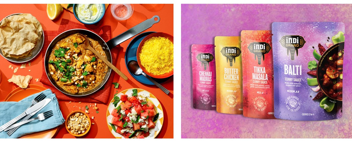 Asian dish and IndiGrand products