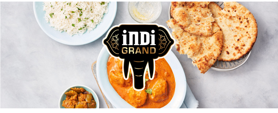 Indi Grand logo on top of recipe image