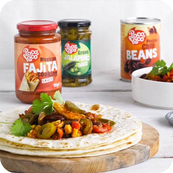 Poco Loco Tex Mex dish and products