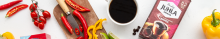Vegetables and coffee on table